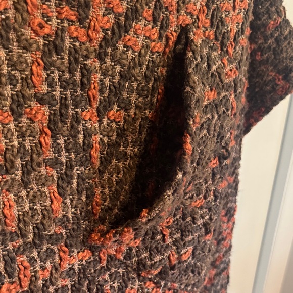 Cozy Brown and Red Women's Sweater - Picture 5 of 8